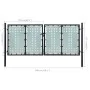 Puerta de valla de jardín negra 300x175 cm de vidaXL, Puertas de jardín - Ref: Foro24-141692, Precio: 523,66 €, Descuento: %