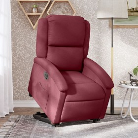 Sillón eléctrico reclinable elevable de tela rojo tinto en Sillones | Comprar online en Foru.es