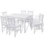 Set de Comedor Siete Piezas Madera de Pino Blanco de vidaXL, muebles para cocinas y comedores - Ref: Foro24-242959, Precio: 3...