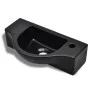 Lavabo de cerámica con orificio de grifo/desagüe negro de vidaXL, Lavabos - Ref: Foro24-141931, Precio: 78,53 €, Descuento: %