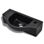 Lavabo de cerámica con orificio de grifo/desagüe negro de vidaXL, Lavabos - Ref: Foro24-141931, Precio: 80,04 €, Descuento: %
