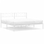 Estructura de cama de metal con cabecero blanco 183x213 cm de , Camas y somieres - Ref: Foro24-372331, Precio: 98,99 €, Descu...