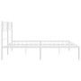 Estructura de cama de metal con cabecero blanco 183x213 cm de , Camas y somieres - Ref: Foro24-372331, Precio: 98,99 €, Descu...