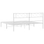 Estructura de cama de metal con cabecero blanco 183x213 cm de , Camas y somieres - Ref: Foro24-372331, Precio: 98,99 €, Descu...