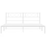 Estructura de cama con cabecero metal blanca 200x200 cm de , Camas y somieres - Ref: Foro24-372333, Precio: 101,56 €, Descuen...