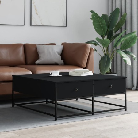Mesa de centro madera de ingeniería negro 100x99x40 cm de , Mesas de centro - Ref: Foro24-835294, Precio: 87,31 €, Descuento: %