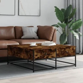 Mesa de centro madera de ingeniería roble ahumado 100x99x40 cm de , Mesas de centro - Ref: Foro24-835296, Precio: 74,71 €, De...