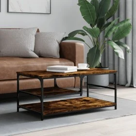Mesa de centro madera de ingeniería roble ahumado 90x49x40 cm de , Mesas de centro - Ref: Foro24-835311, Precio: 54,58 €, Des...