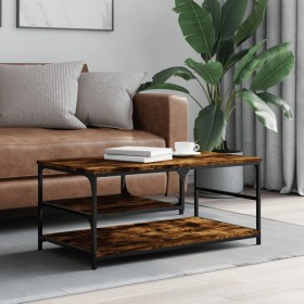 Mesa de centro madera de ingeniería roble ahumado 90x49x40 cm de , Mesas de centro - Ref: Foro24-835311, Precio: 54,95 €, Des...