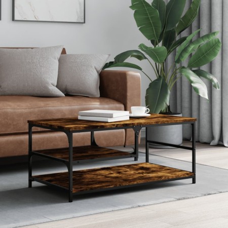 Mesa de centro madera de ingeniería roble ahumado 90x49x40 cm de , Mesas de centro - Ref: Foro24-835311, Precio: 54,95 €, Des...