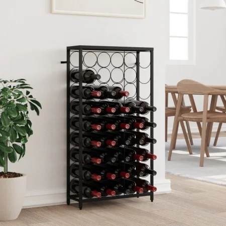 Wine rack for 45 bottles black wrought iron 54x18x100 cm by , Wine racks - Ref: Foro24-358367, Price: 104,93 €, Discount: %