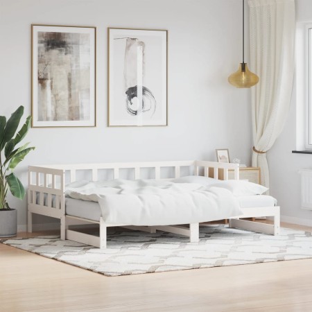 Sofá cama nido madera maciza de pino blanco 80x200 cm de , Camas y somieres - Ref: Foro24-836208, Precio: 186,26 €, Descuento: %