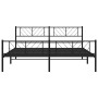 Estructura de cama cabecero y estribo metal negro 180x200 cm de , Camas y somieres - Ref: Foro24-372201, Precio: 119,89 €, De...
