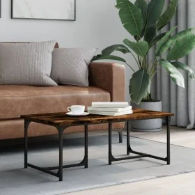 Smoked oak plywood coffee table 90x50x35 cm by , Coffee table - Ref: Foro24-835401, Price: 49,99 €, Discount: %