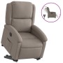 Sillón eléctrico reclinable elevable de tela gris taupe en Sillones | Comprar online en Foru.es