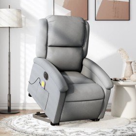 Sillón de masaje eléctrico reclinable elevable tela gris claro en Sillones | Comprar online en Foru.es