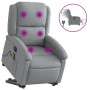 Sillón de masaje eléctrico reclinable elevable tela gris claro en Sillones | Comprar online en Foru.es