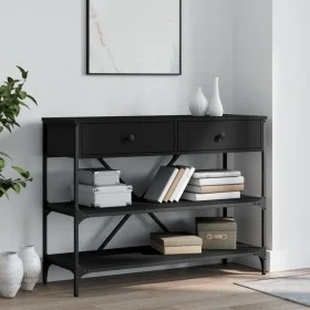 Console table with drawers and shelves black engineered wood by , Side tables - Ref: Foro24-833403, Price: 101,85 €, Discount: %