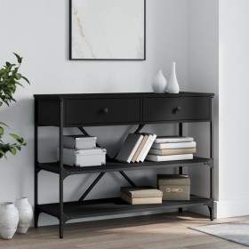 Mesa consola con cajones y estantes madera de ingeniería negro de , Mesas auxiliares - Ref: Foro24-833403, Precio: 103,79 €, ...