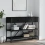 Console table with drawers and shelves black engineered wood by , Side tables - Ref: Foro24-833403, Price: 101,85 €, Discount: %