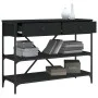 Console table with drawers and shelves black engineered wood by , Side tables - Ref: Foro24-833403, Price: 101,85 €, Discount: %