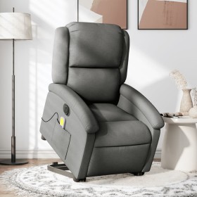 Sillón de masaje eléctrico reclinable elevable tela gris oscuro en Sillones | Comprar online en Foru.es
