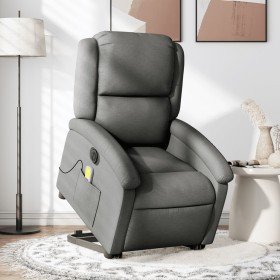 Sillón de masaje eléctrico reclinable elevable tela gris oscuro en Sillones | Comprar online en Foru.es