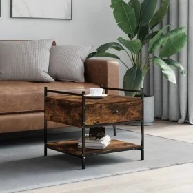 Mesa de centro madera de ingeniería roble ahumado 50x50x50 cm de , Mesas de centro - Ref: Foro24-833967, Precio: 45,87 €, Des...