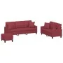 Juego de sofás con cojines 3 piezas cuero sintético rojo tinto de , Sofás - Ref: Foro24-3201396, Precio: 533,99 €, Descuento: %