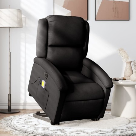 Sillón de masaje eléctrico reclinable elevable tela negro en Sillones | Comprar online en Foru.es