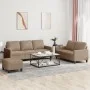 Cappuccino synthetic leather 3-piece sofa set with cushions by , Sofas - Ref: Foro24-3201427, Price: 473,34 €, Discount: %