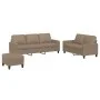 Cappuccino synthetic leather 3-piece sofa set with cushions by , Sofas - Ref: Foro24-3201427, Price: 473,34 €, Discount: %