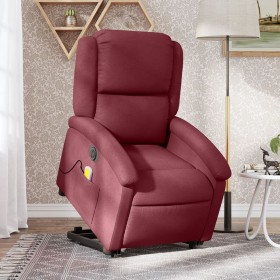 Sillón de masaje elevable eléctrico tela rojo tinto en Sillones | Comprar online en Foru.es