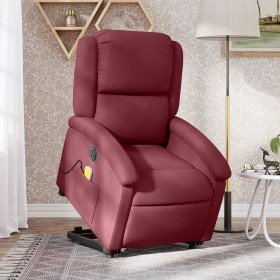 Sillón de masaje elevable eléctrico tela rojo tinto en Sillones | Comprar online en Foru.es