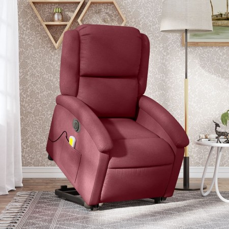 Sillón de masaje elevable eléctrico tela rojo tinto en Sillones | Comprar online en Foru.es