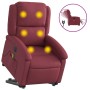 Sillón de masaje elevable eléctrico tela rojo tinto en Sillones | Comprar online en Foru.es
