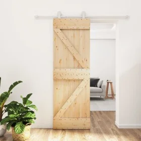 Sliding door with solid pine wood hardware 70x210 cm by , Doors - Ref: Foro24-3203082, Price: 196,81 €, Discount: %