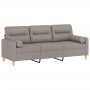 Sofá de 3 plazas con cojines tela gris taupe 180 cm de , Sofás - Ref: Foro24-3200836, Precio: 272,50 €, Descuento: %