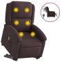 Sillón masaje eléctrico reclinable elevable tela marrón oscuro en Sillones | Comprar online en Foru.es
