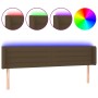 Cabecero con LED de tela marrón oscuro 203x16x78/88 cm de , Cabeceros y pies de cama - Ref: Foro24-3123401, Precio: 81,29 €, ...