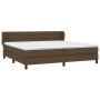 Cama box spring con colchón tela marrón oscuro 200x200 cm de , Camas y somieres - Ref: Foro24-3126352, Precio: 611,99 €, Desc...