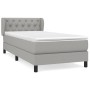 Cama box spring con colchón tela gris claro 80x200 cm de , Camas y somieres - Ref: Foro24-3126437, Precio: 296,14 €, Descuent...