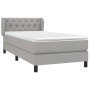 Cama box spring con colchón tela gris claro 80x200 cm de , Camas y somieres - Ref: Foro24-3126437, Precio: 296,14 €, Descuent...