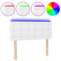 Cabecero con LED cuero sintético blanco 80x5x78/88 cm de , Cabeceros y pies de cama - Ref: Foro24-3121685, Precio: 42,17 €, D...