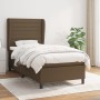 Cama box spring con colchón tela marrón oscuro 100x200 cm de , Camas y somieres - Ref: Foro24-3128024, Precio: 375,95 €, Desc...