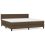 Cama box spring con colchón tela marrón oscuro 200x200 cm de , Camas y somieres - Ref: Foro24-3129820, Precio: 607,23 €, Desc...