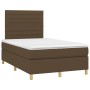 Cama box spring con colchón y LED tela marrón oscuro 120x200 cm de , Camas y somieres - Ref: Foro24-3135504, Precio: 399,99 €...
