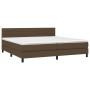 Cama box spring con colchón tela marrón oscuro 200x200 cm de , Camas y somieres - Ref: Foro24-3140164, Precio: 595,32 €, Desc...