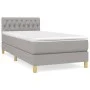 Box spring bed with light gray fabric mattress 80x200 cm by , Beds and slatted bases - Ref: Foro24-3140809, Price: 276,27 €, ...