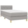 Box spring bed with light gray fabric mattress 80x200 cm by , Beds and slatted bases - Ref: Foro24-3140809, Price: 276,27 €, ...